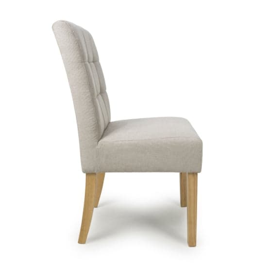 Moseley Natural Waffle Flax Effect Dining Chairs With Natural Legs In Pair