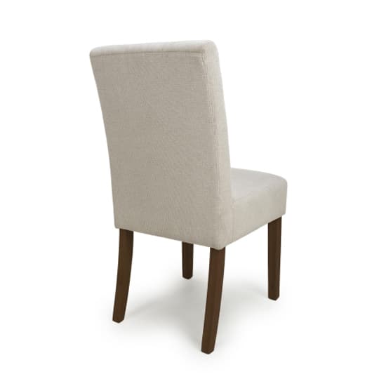 Moseley Natural Waffle Flax Effect Dining Chairs With Walnut Legs In Pair
