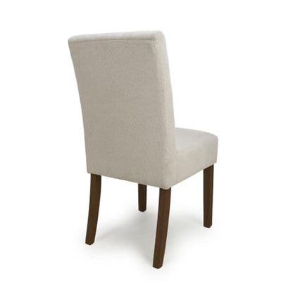 Moseley Natural Waffle Flax Effect Dining Chairs With Walnut Legs In Pair