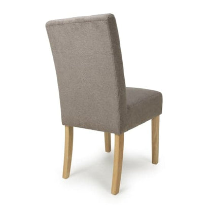 Moseley Light Brown Waffle Flax Effect Dining Chairs With Natural Legs In Pair