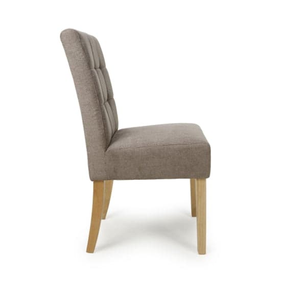 Moseley Light Brown Waffle Flax Effect Dining Chairs With Natural Legs In Pair