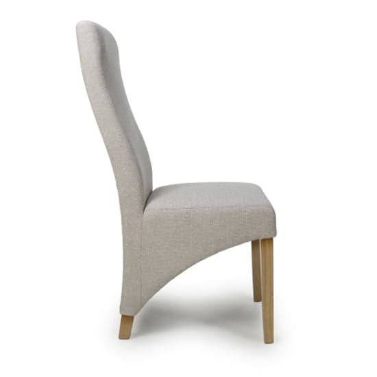 Baxter Natural Weave Linen Effect Fabric Dining Chairs In Pair