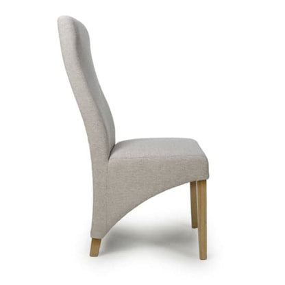 Baxter Natural Weave Linen Effect Fabric Dining Chairs In Pair