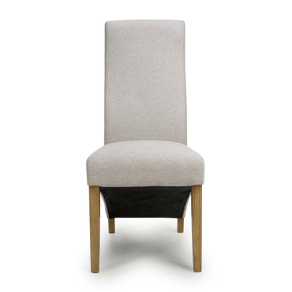 Baxter Natural Weave Fabric Dining Chairs In Pair