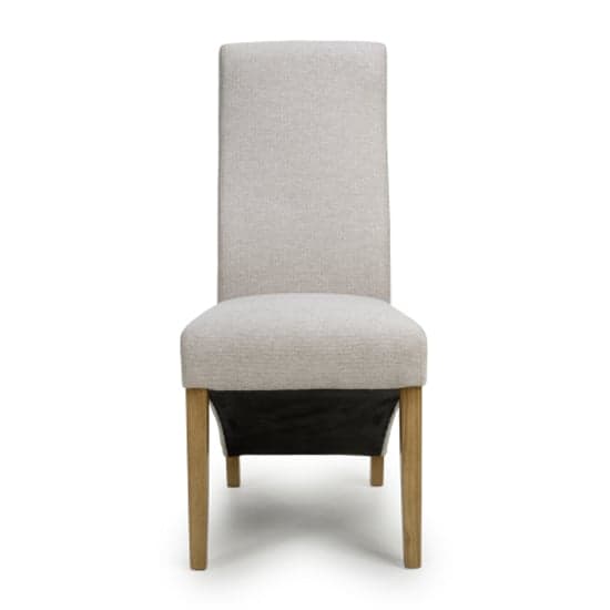 Baxter Natural Weave Linen Effect Fabric Dining Chairs In Pair