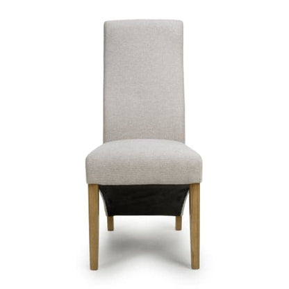Baxter Natural Weave Linen Effect Fabric Dining Chairs In Pair