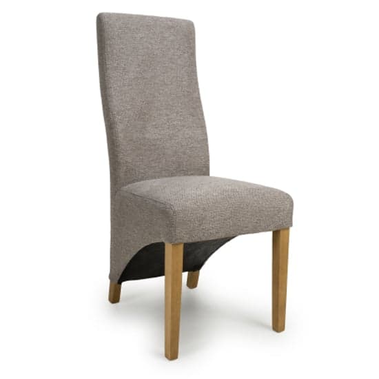 Baxter Mocha Weave Linen Effect Fabric Dining Chairs In Pair