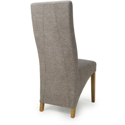 Baxter Mocha Weave Linen Effect Fabric Dining Chairs In Pair