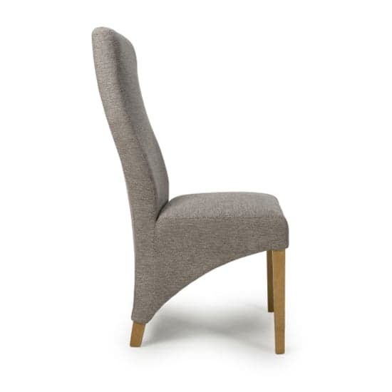 Baxter Mocha Weave Linen Effect Fabric Dining Chairs In Pair