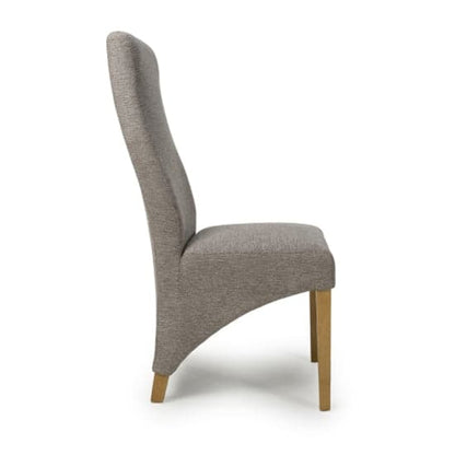 Baxter Mocha Weave Linen Effect Fabric Dining Chairs In Pair