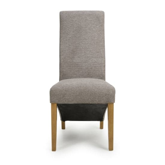 Baxter Mocha Weave Linen Effect Fabric Dining Chairs In Pair