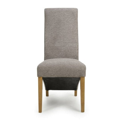 Baxter Mocha Weave Linen Effect Fabric Dining Chairs In Pair