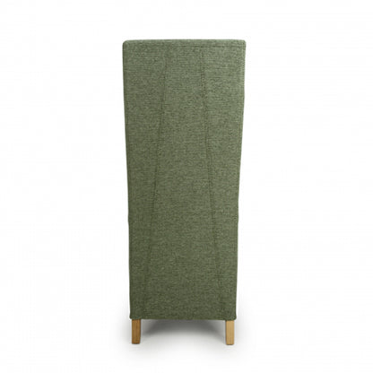 Baxter Green Weave Linen Effect Fabric Dining Chairs In Pair