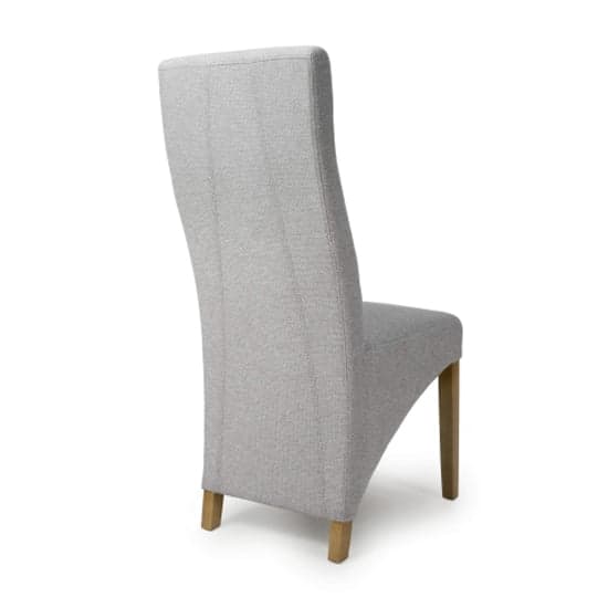 Baxter Light Grey Weave Linen Effect Fabric Dining Chairs In Pair