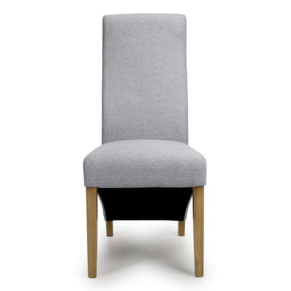 Baxter Light Grey Weave Linen Effect Fabric Dining Chairs In Pair
