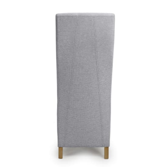 Baxter Light Grey Weave Linen Effect Fabric Dining Chairs In Pair