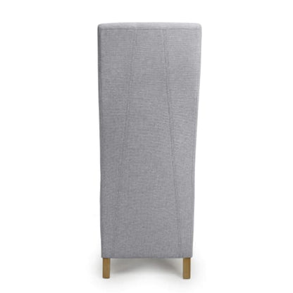 Baxter Light Grey Weave Linen Effect Fabric Dining Chairs In Pair