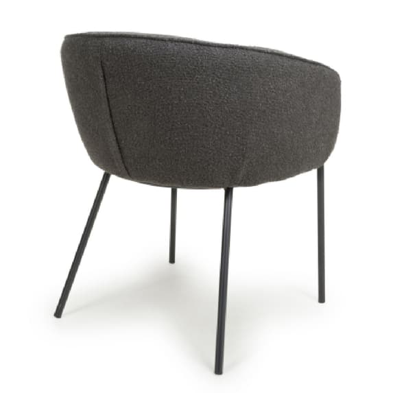 Lola Grey Boucle Fabric Dining Chairs In Pair