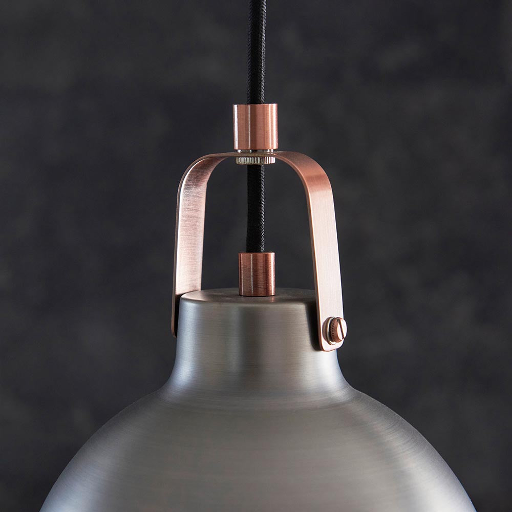 Lazenby Metal Ceiling Pendant Light In Aged Pewter