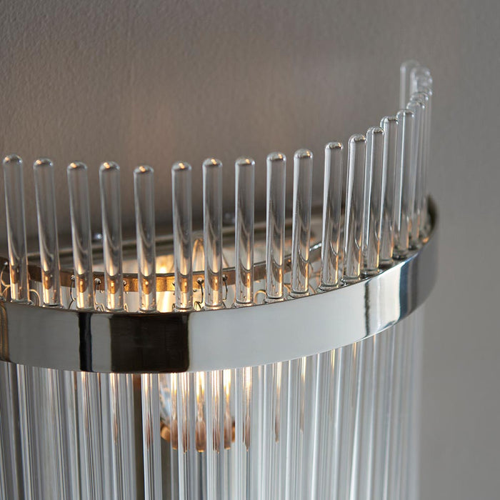 Marietta Clear Glass Rods Wall Light In Polished Nickel