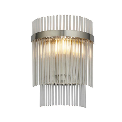Marietta Clear Glass Rods Wall Light In Polished Nickel