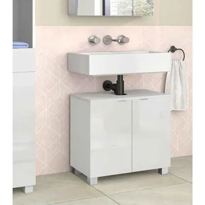 Atlas Wooden Bathroom Vanity Unit With 2 Doors In White
