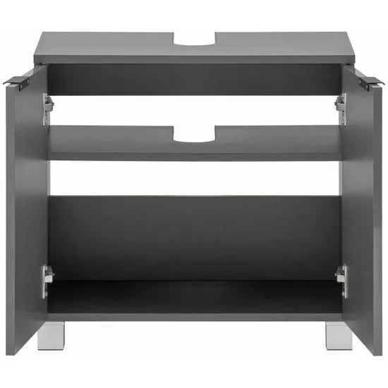 Atlas Wooden Bathroom Vanity Unit With 2 Doors In Grey