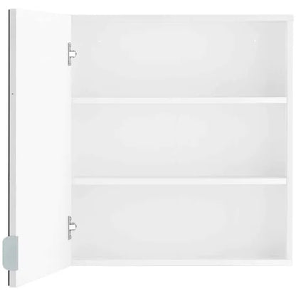 Atlas Wall Hung Wooden Bathroom Mirrored Storage Cabinet In White