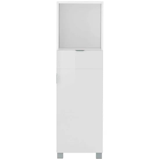 Atlas Wooden Bathroom Storage Cabinet With 1 Door And 1 Drawer In White