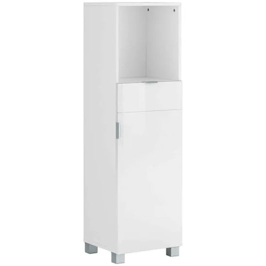 Atlas Wooden Bathroom Storage Cabinet With 1 Door And 1 Drawer In White