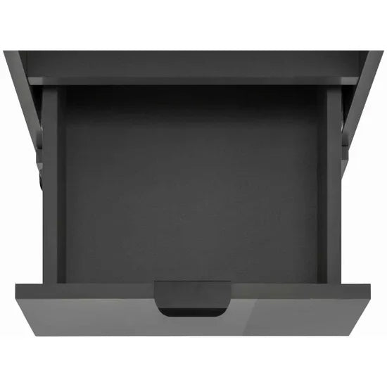 Atlas Wooden Bathroom Storage Cabinet With 1 Door And 1 Drawer In Grey