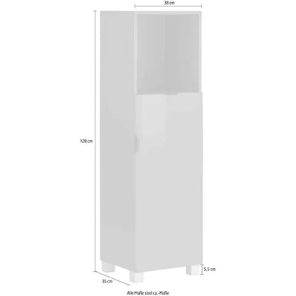 Atlas Wooden Bathroom Storage Cabinet With 1 Door And 1 Drawer In Grey