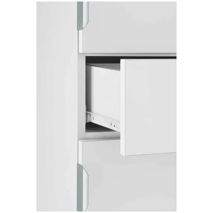 Atlas Tall Wooden Bathroom Storage Cabinet With 1 Door And 1 Drawer In White
