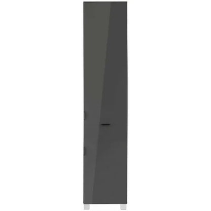 Atlas Tall Wooden Bathroom Storage Cabinet With 1 Door And 1 Drawer In Grey