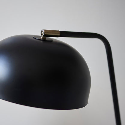 Brair Metal Table Lamp In Matt Black With Antique Brass Plated Details