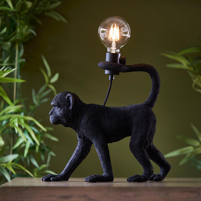 Capuchin Black Fabric Shade Table Lamp In Matt Black