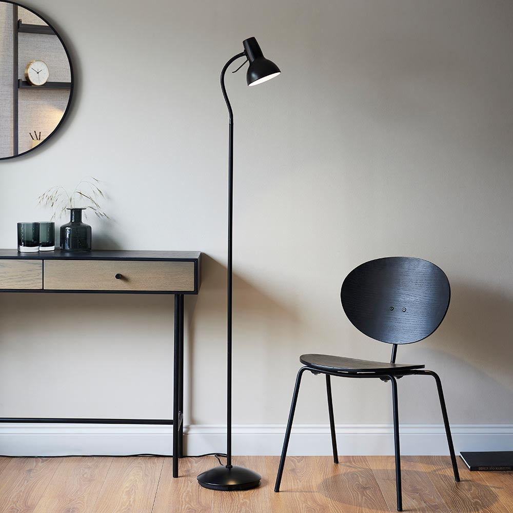 Amalfi Metal Task Floor Lamp In Matt Black