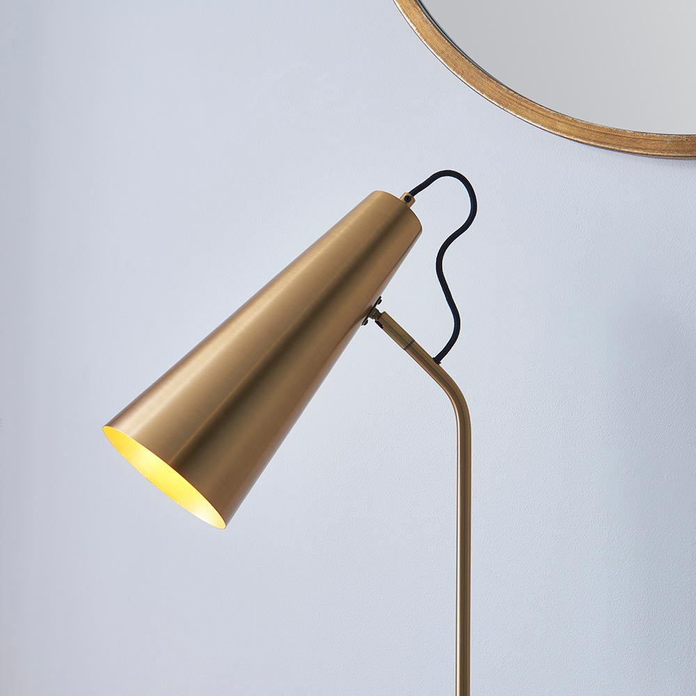 Karna Metal New Task Table Lamp In Antique Brass