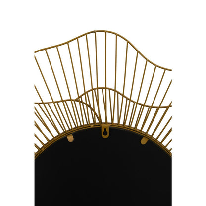 Matera Flower Design Wall Mirror In Gold Metal Frame