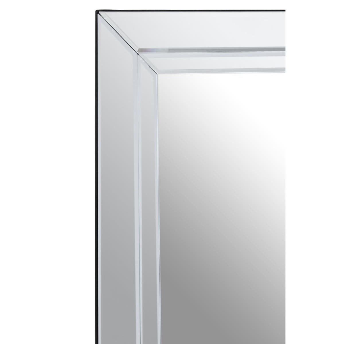Sana Bevelled Design Frame Wall Mirror With Wooden Frame