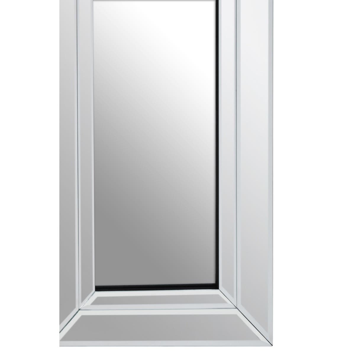 Sana Bevelled Design Frame Wall Mirror With Wooden Frame