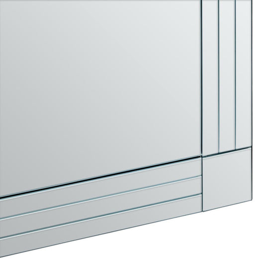 Sana Rectangular Wall Mirror With Linear Detail