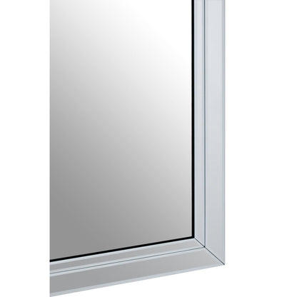 Sana Large Square Bevelled Wall Mirror With Wooden Frame
