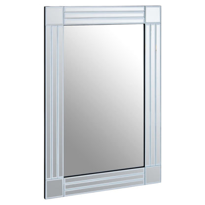 Sana Large Triple Bevelled Wall Mirror With Wooden Frame