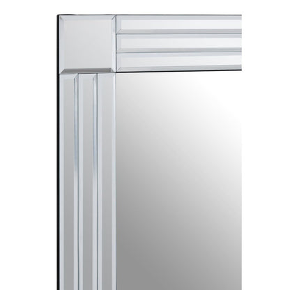 Sana Large Triple Bevelled Wall Mirror With Wooden Frame