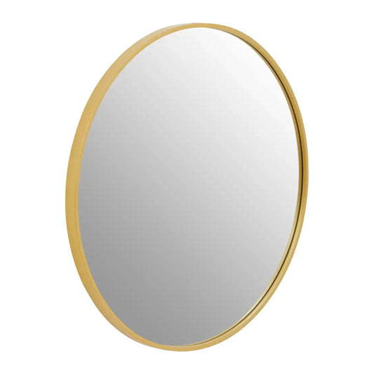 Avento Small Round Wall Mirror In Gold Iron Frame
