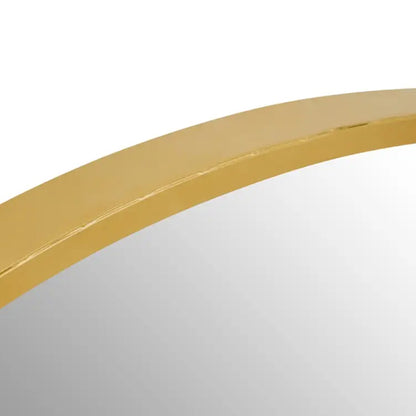 Avento Small Round Wall Mirror In Gold Iron Frame
