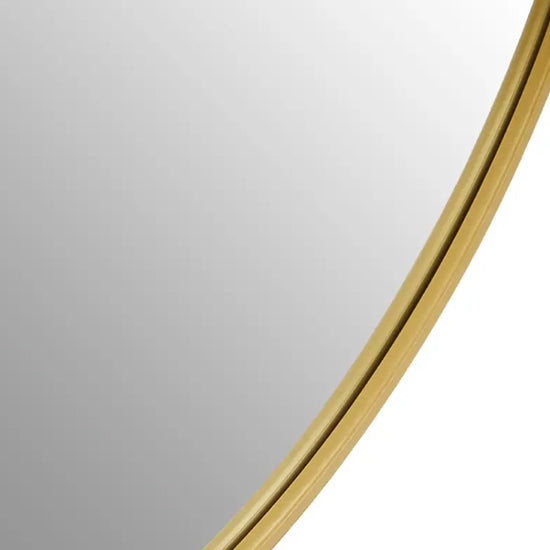 Avento Small Round Wall Mirror In Gold Iron Frame