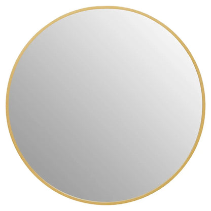 Avento Small Round Wall Mirror In Gold Iron Frame