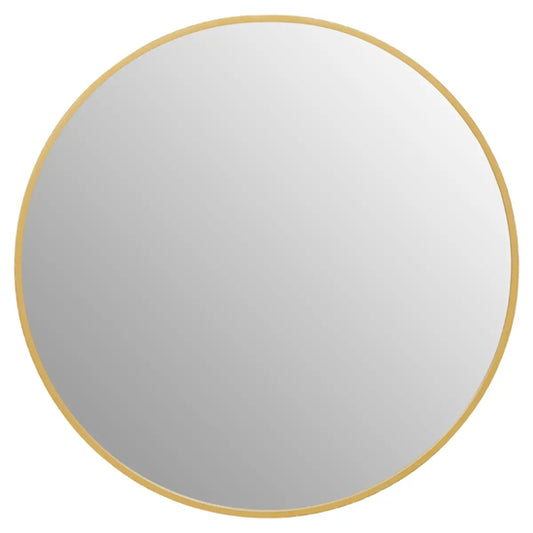 Avento Small Round Wall Mirror In Gold Iron Frame